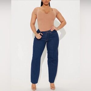 Fashion Nova Dark Wash Mom Jeans